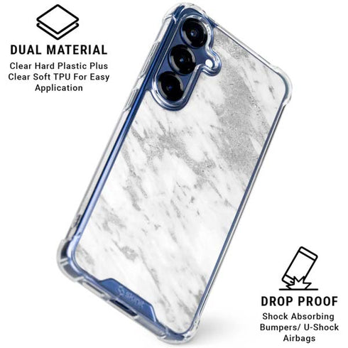 Silver Marble Galaxy S25 Clear Case